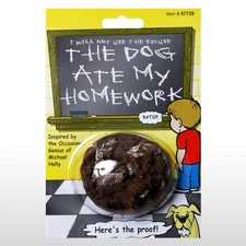 DOG ATE MY HOMEWORK POO Paper Crap Fake Joke Prank POOP Turd Teacher Gag Gift 
