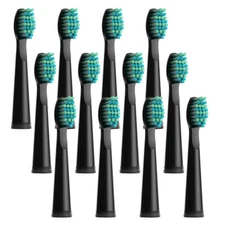 12 Packs Fairywill 507 508 Replacement Heads Soft Bristle Deep Cleaning Black 