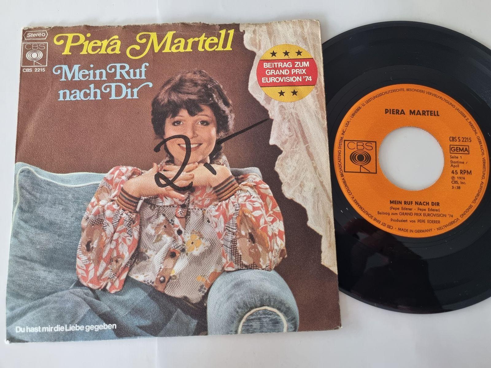 7"" Single Piera Martell - Mein Ruf nach dir Vinyl Germany EUROVISION 1974