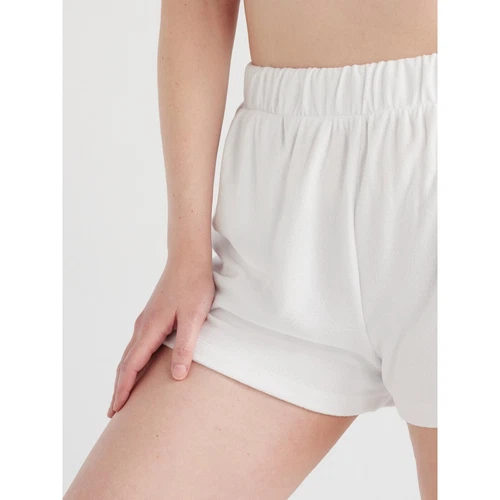 Time and Tru Women's and Women's Plus 3X 24W-26W Terry Coverup Shorts, WHITE - Picture 3 of 4