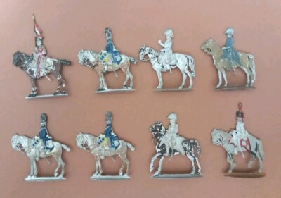 12 Cavaliers Français Premier Empire - Zinnfiguren - Plats D'étain 30mm - Occasion