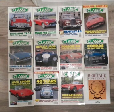 Classic and Sportscar Magazine Bundle 1993 Vintage Full Year Except October Cars