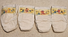 4 VTG Pampers Baby Dry Diapers 2008 Size 2 Sesame Street Elmo Ernie Big Bird
