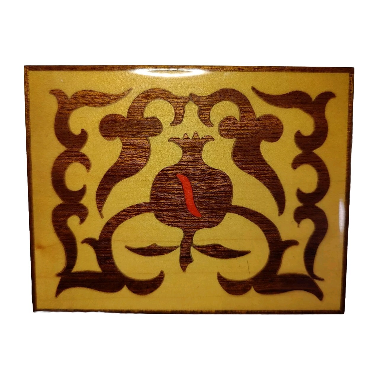 Marquetry Wood Inlay Hinged Boxes 2 Hexagon Made In Spain Rectangle Unmarked 