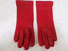NEW GATES LADIES RED LAMBSKIN LEATHER DRESS GLOVES WOOL KNIT LINING SIZE 6.5