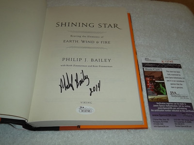 Philip Bailey Signed Shining Star 1st ED HB Book JSA #K12745 Earth Wind & Fire