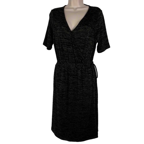knit dress tie waist Womens Black Midi Sweater Dress Medium main image 1