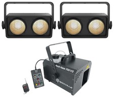 2 Chauvet Shocker 2 Dual Zone Dance Floor DMX COB LED Blinder Stage Lights Hazer