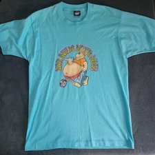 T-shirt Beer Builds Better Bodies Roach Art Cartoon Rare Large