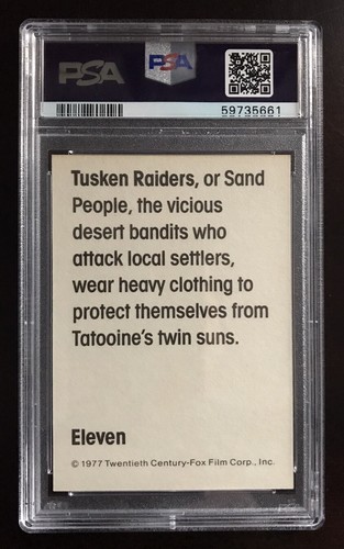 1977 STAR WARS WONDER BREAD #11 TUSKEN RAIDERS PSA 8 NM RARE RC Not AFA CGS CGC - Picture 2 of 2