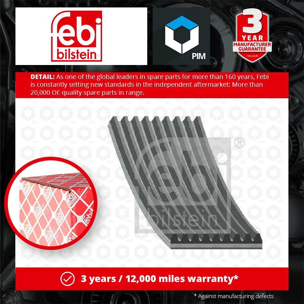 9 Rib Multi V Drive Belt 29089 Febi A0009937296 A5419970892  