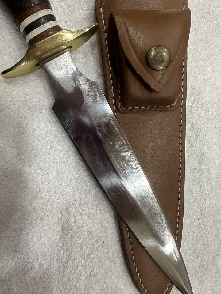 Windlass Special Operations Bowie Knife Fixed Blade W/ Leather Sheath