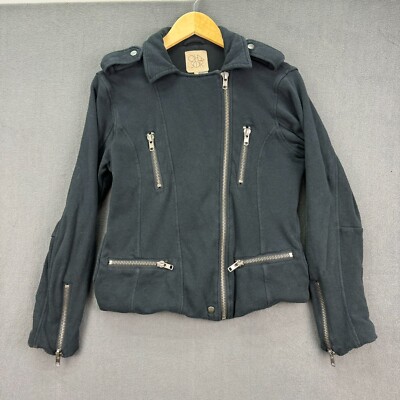 Chaser Jacket Women's Size S Black Cotton Mock Neck Full Zip Long Sleeve Pockets