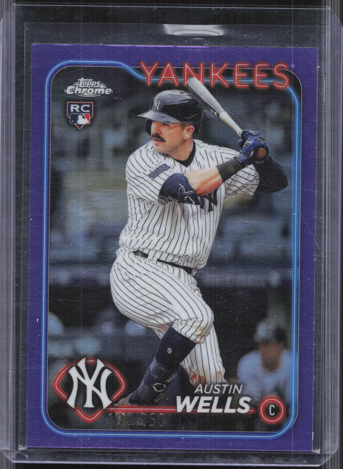 2024 Topps Chrome #281 Austin Wells Purple Refractor #/250 RC