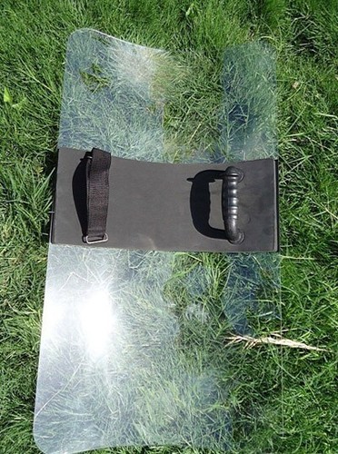 Bouclier anti-émeute en polycarbonate transparent 0,138" épaisseur dure - Photo 7 sur 15