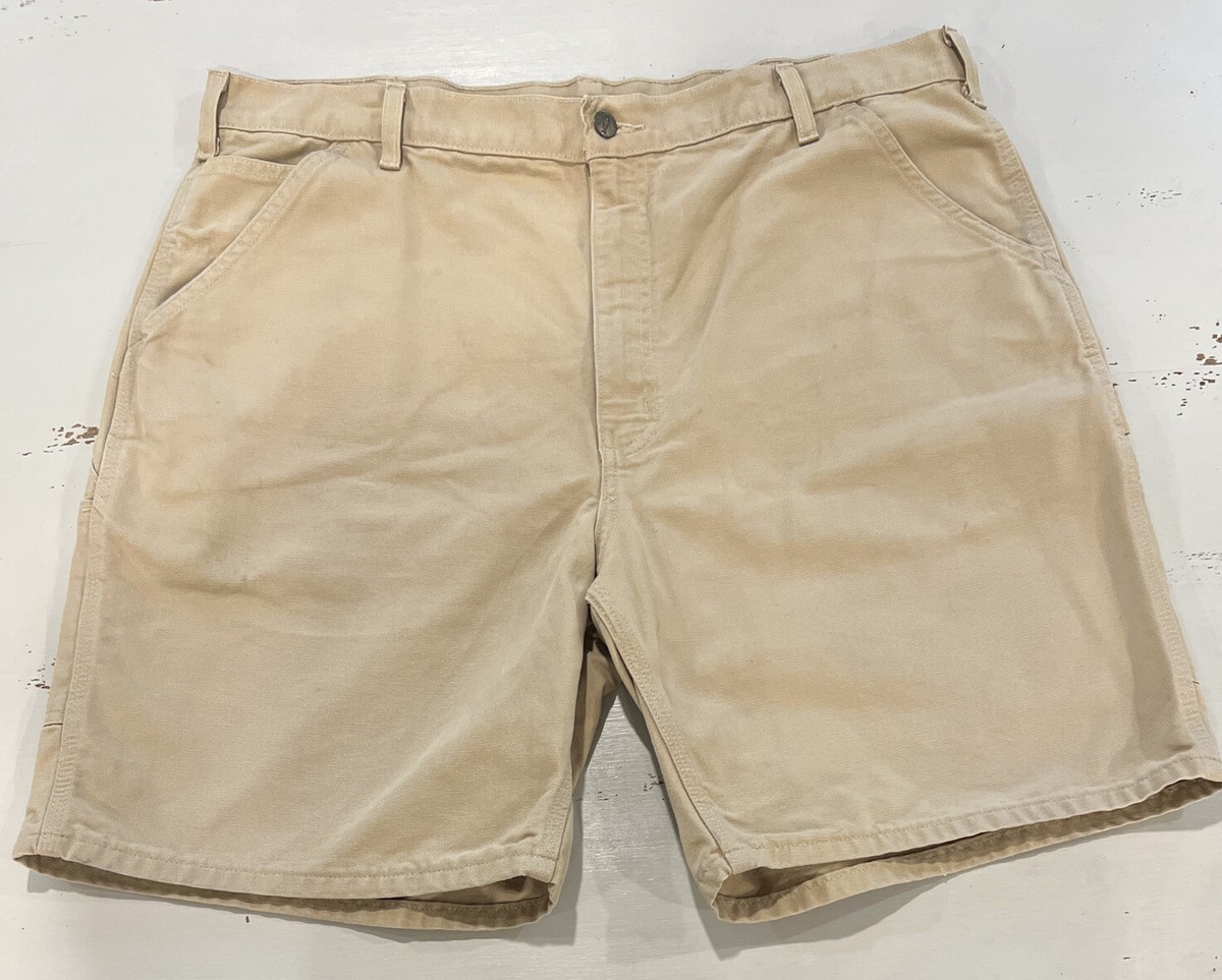 Carhartt Duck Canvas Size 40 Tan Wheat Carpenter Shorts B25-MOS