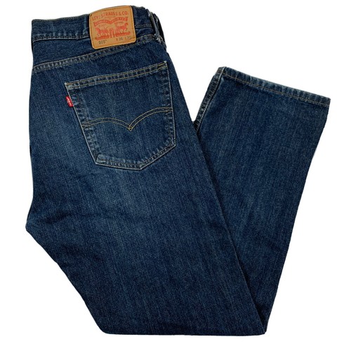 Levi's 505 Regular Fit Straight Leg Blue Jeans Men's 36x30 - Black Rinse - 第 1/8 張圖片