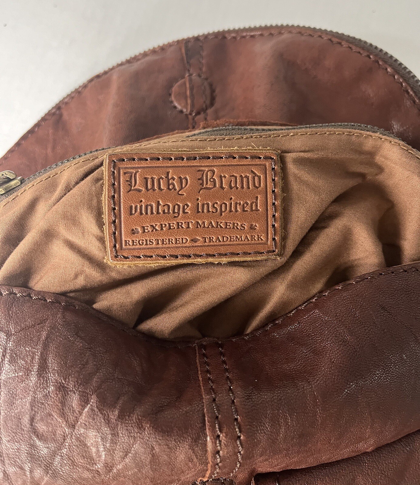 Lucky Brand Lamb Leather Mahogany Hobo Purse Shoulder Satchel eBay