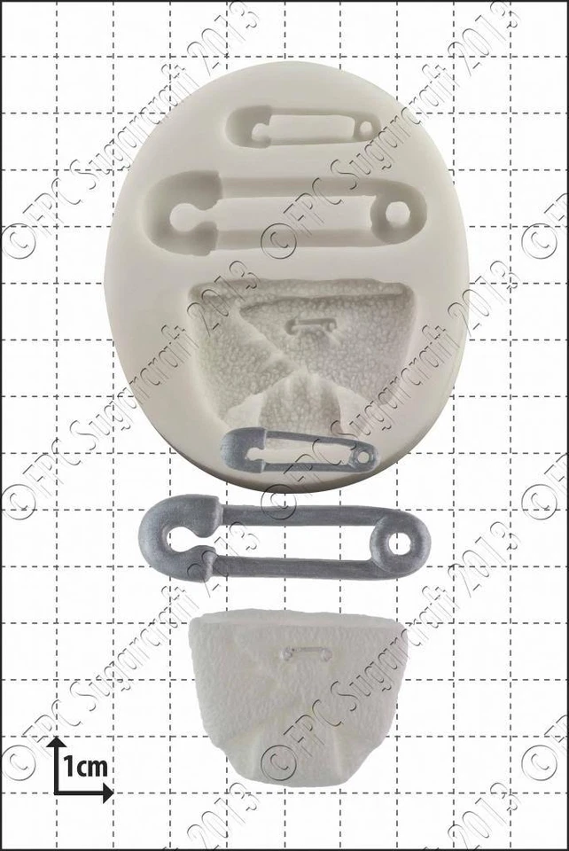 Molde de Silicona Pañales y Claves Comida Uso FPC Pasta de Azúcar - Imagen 1 de 1