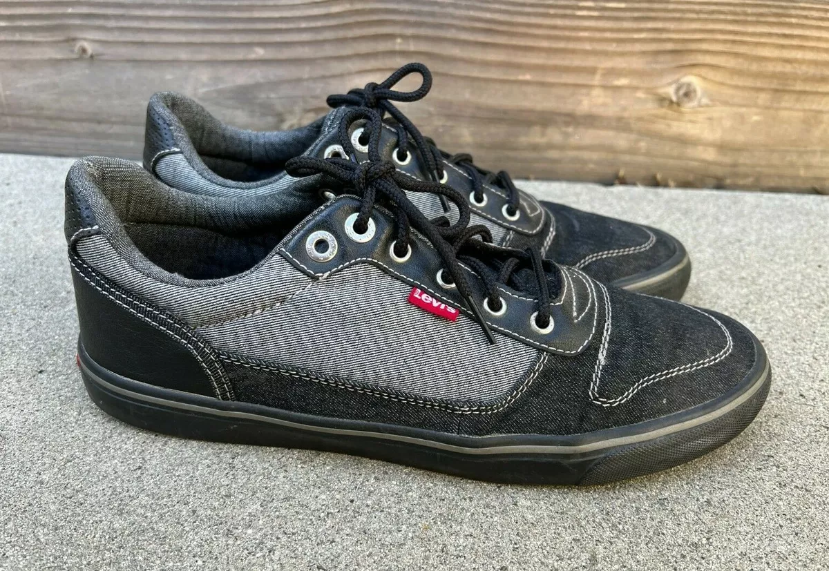 LEVI S STRAUSS Men s Grey Denim Lace Up Casual Sneakers Shoes 9.5