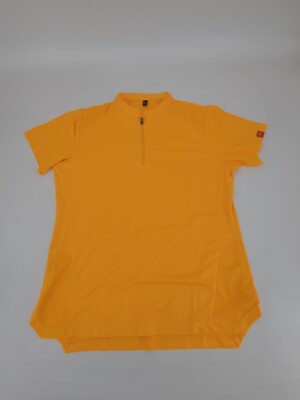 McDonalds Polo Shirt Womens  Medium 1/4 Zip Yellow Employee Collar Short Sleeve