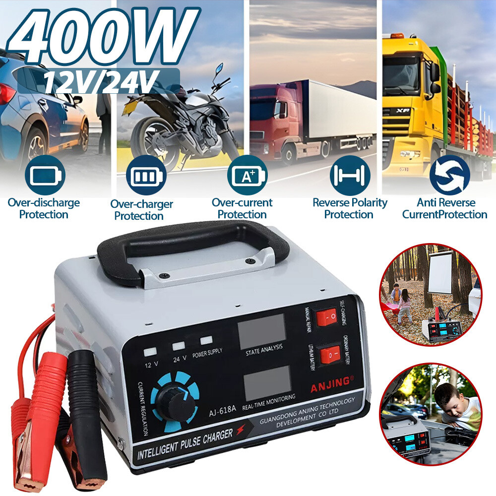Caricabatterie Intelligente Auto 30A Auto Camion Carica Batteria 12v/24v 400W - Miniatura 2