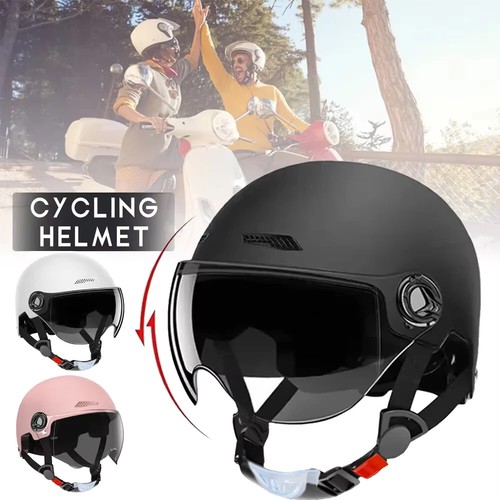 Motorcycle Helmet for Men Women Classic Retro Scooter Half Helmet Ultralight - Picture 10 of 19
