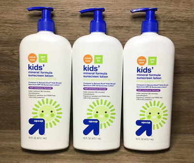 3 Up & up Kids' Sunscreen Lotion SPF 50 Reef-Conscious Formula 16 fl oz ea