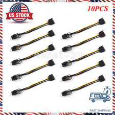 10Pcs 15-pin SATA Male to 8-pin 6 2 PCI-E PCI Express Power Adapter Cable