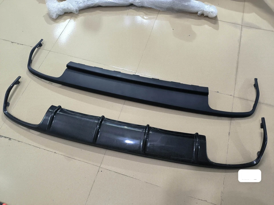 Difusor traseiro de fibra de carbono estilo V para 10-13 M-BENZ W212 E-Class Sedan AMG apenas - Imagem 4 de 4