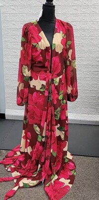 New Baltic Born Katinka Wrap Maxi Dress Multicolor Floral Size