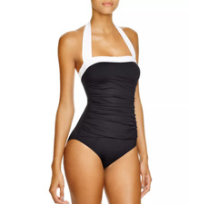 Lauren Ralph Lauren Women Bel Aire Maillot One Piece Swimsuit Black Size 16 6608
