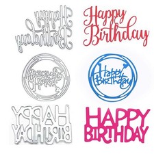 3 Set Die Cuts for Card Making, PIVHWIR Happy Birthday Metal Letter Cutting D...