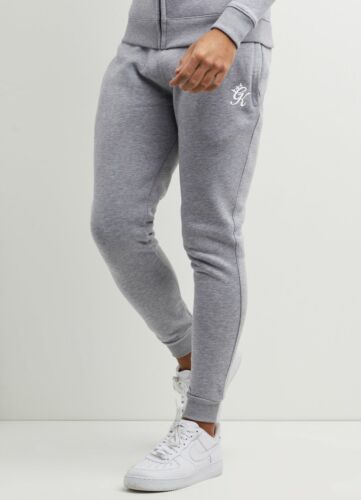 Gym King Mens Joggers Grey Marl Slim Fit Track Bottoms New Basis Fleece Lined  - Afbeelding 1 van 6