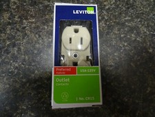 Leviton 15 amps 125 volt Duplex Ivory Outlet 5-15R 1 pk