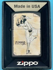 Vintage Windy Girl Black Matte Zippo Lighter NEW