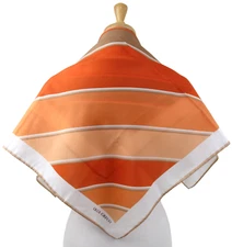 31"x31" Olga Greco BEIGE ORANGE WHITE 100%SILK WOMEN'S SHAWL WRAP SCARF (C44