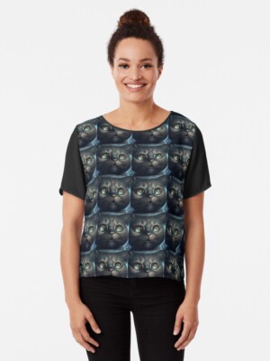 Magical Electric Cat Chiffon Top, gift for her,gift for him,gift for mom,gift fo