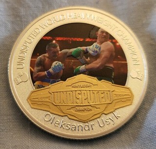 Oleksandr Usyk Gold Silver Coin Boxer Signed Ukraine Russia War Tyson Fury 2024