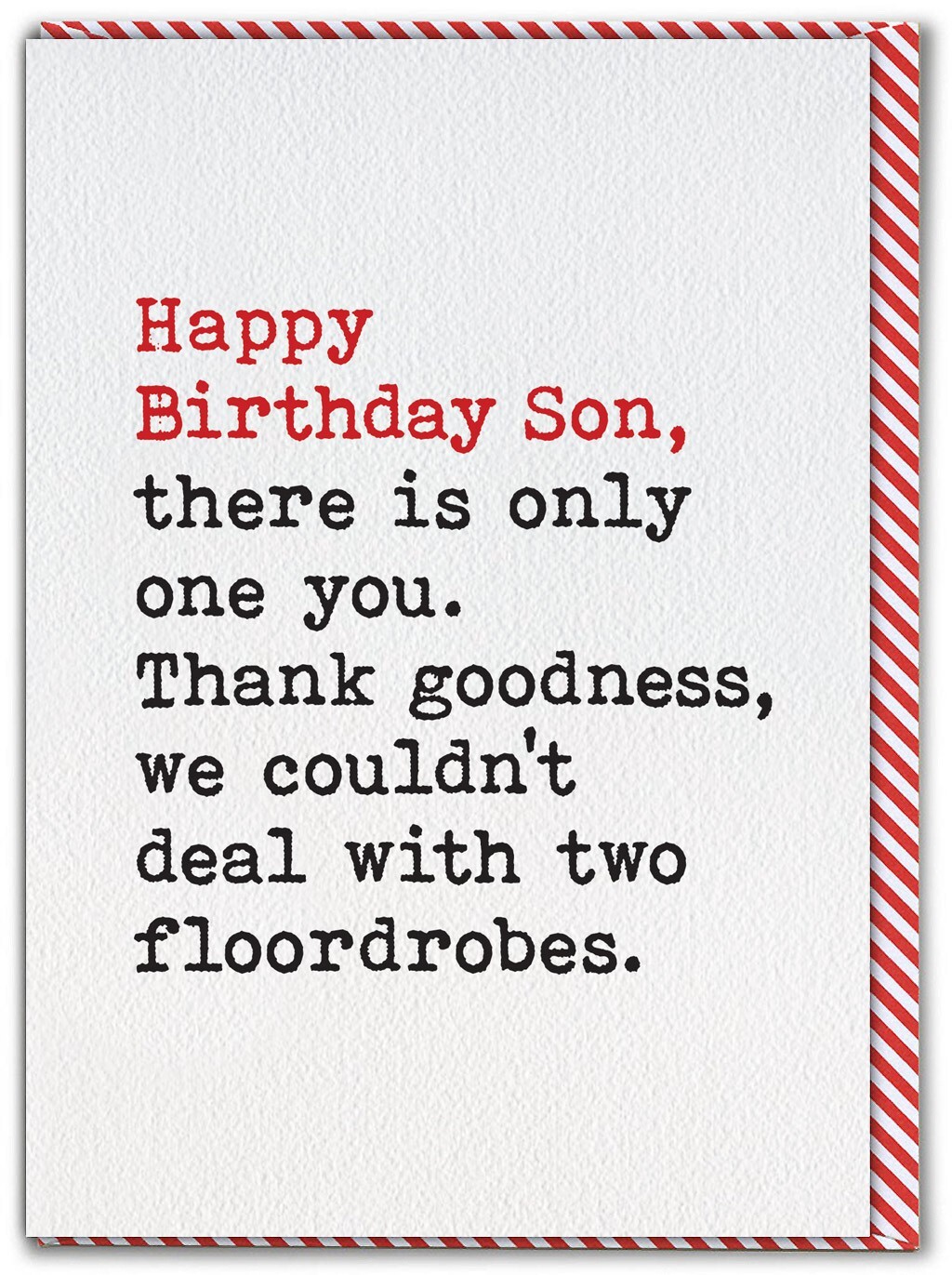 Funny Son Birthday Card Witty Amusing Novelty Humour Joke Card From Mum Dad