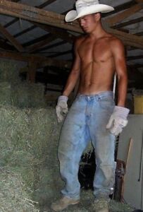 Shirtless Male Handsome Hunk Beefcake Cowboy Farm Hand Country PHOTO ...