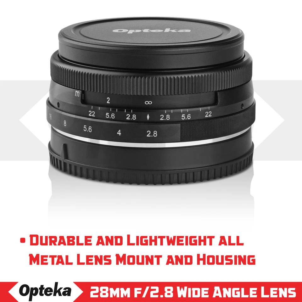 Opteka 28mm f/2.8 Lens for Olympus OM-D E-M10 E-M5 E-M1 PEN E-PL7 E-PL6 E-P5 - Image 2 of 4