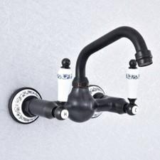 Black Brass Swivel Spout Kitchen Sink Faucet Bathroom WashBasin Water Tap 2sf710