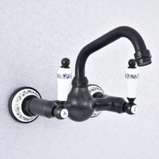 Black Brass Swivel Spout Kitchen Sink Faucet Bathroom WashBasin Water Tap 2sf710