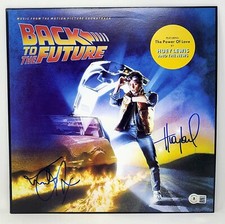 MICHAEL J FOX HUEY LEWIS Signed BACK TO THE FUTURE Soundtrack Album w/ Vinyl BAS