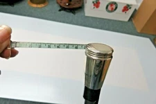 Antique Sterling Tape Measure Cane c1890's