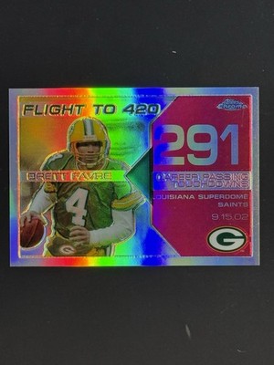 Brett Farve Flight To 420 Red Refractor 04/10 Topps Chrome BFC-291