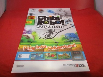 Chibi-Robo Zip Lash Nintendo 3DS Amiibo Promo Lenticular Store Display Poster