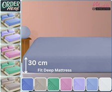 Extra Deep Microfiber Dyed Fitted Sheet 30 cm LUXURY SUPERIOR Bed Sheet King All