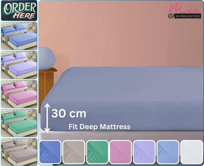 Extra tief Mikrofaser gefärbt Spannbettlaken 30cm LUXUS SUPERIOR Bettlaken King All